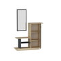 Hanah Home Recibidor Asia Escandinavo Roble y Antracita con Espejo y Almacenamiento 80x90x29.5cm